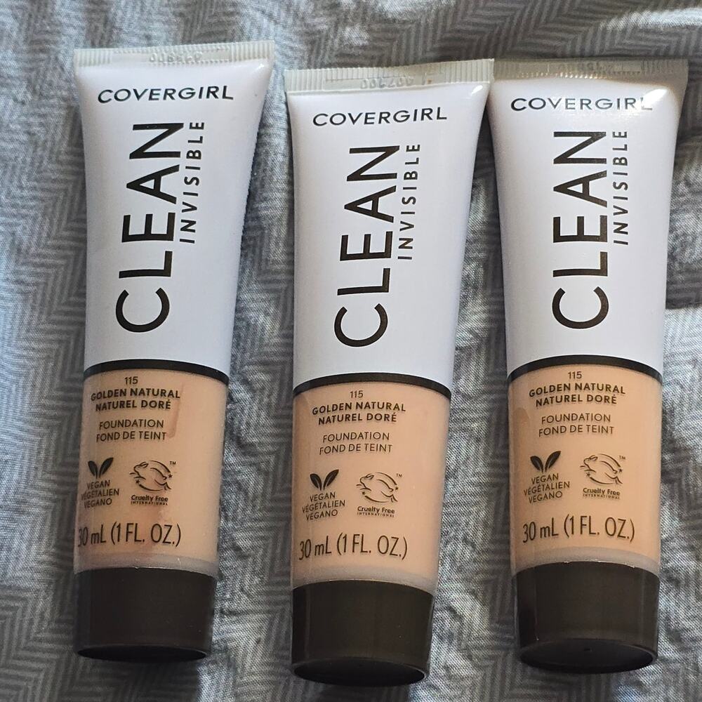 Cover Girl Clean Invisible Foundation 115 Golden Natural 
New Lot Of 3